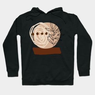 Minimal Modern  Abstract  Circle Shapes  Black leaf Warm Tones  Design Hoodie